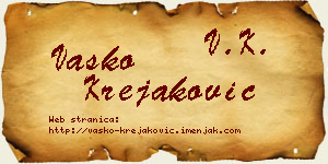 Vasko Krejaković vizit kartica